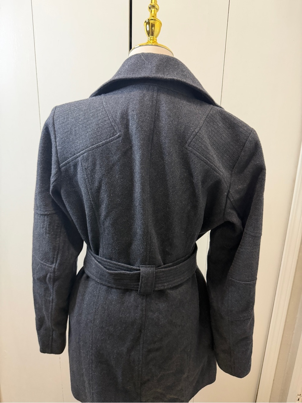 Michael Kors Charcoal Gray Belted Trench Coat with Gold Hardware - Picture 9 of 15
